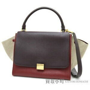 Celine Trapeze Brown Burgundy Brown Calfskin Shoulder Bag Luggage